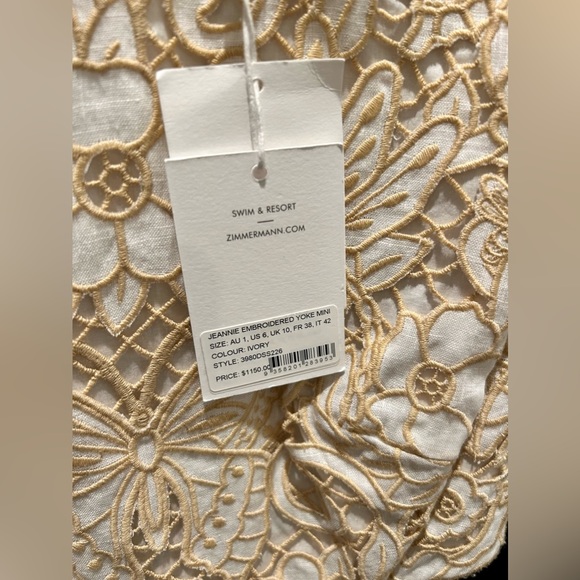 Zimmermann - Jeannie Embroidered Yoke Mini Dress - Picture 7 of 9